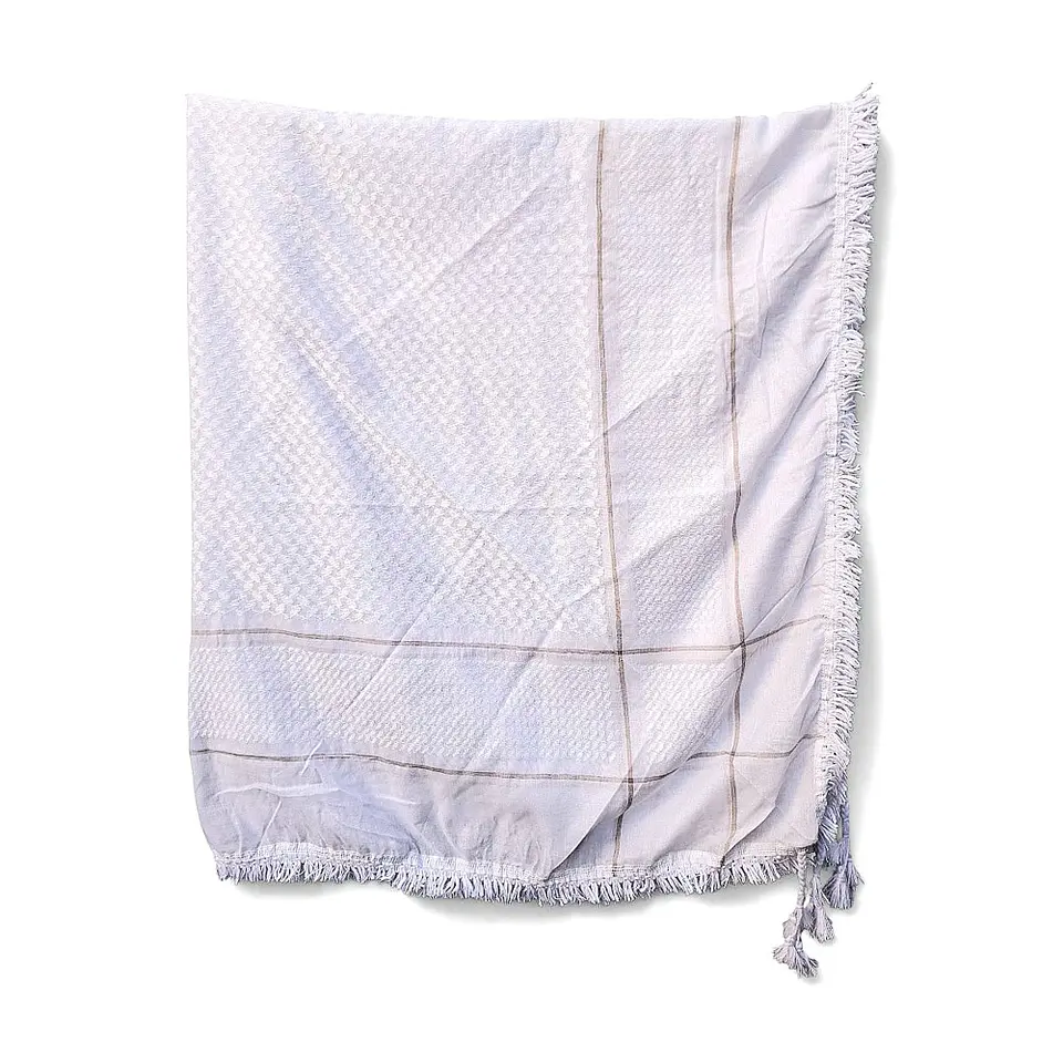 Kufiya blanca con entramado pequeño 150x150 cm 2