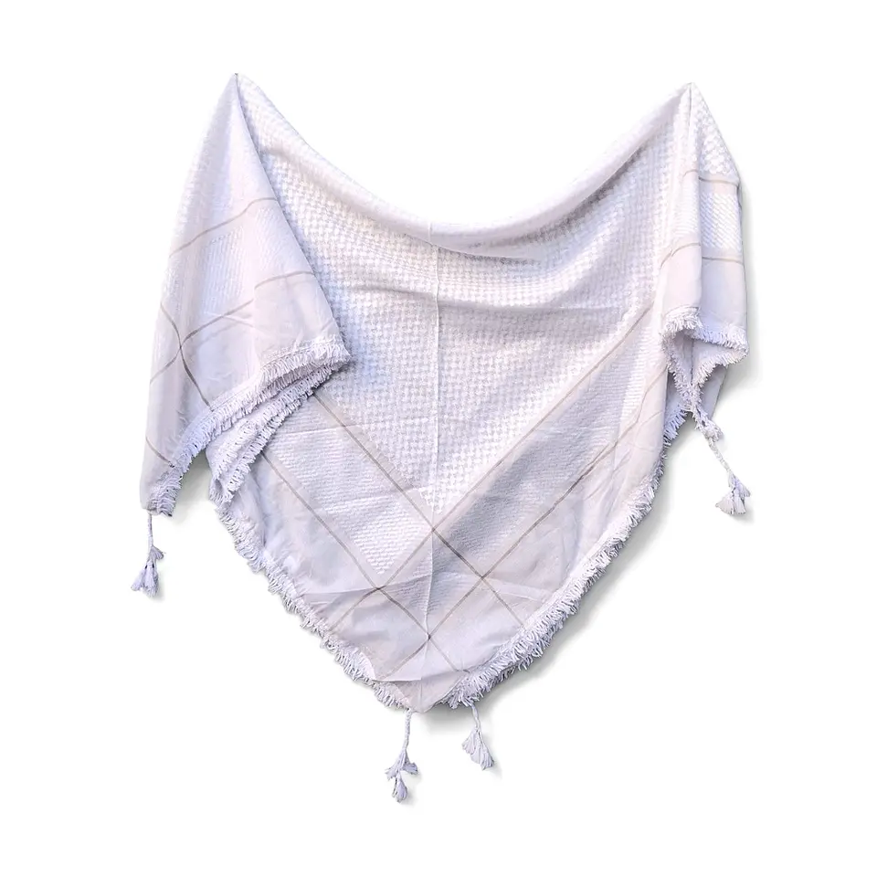 Kufiya blanca con entramado pequeño 150x150 cm 1