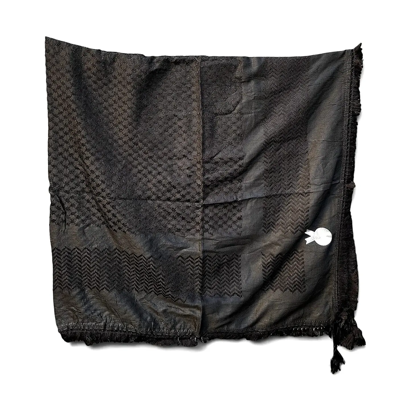 Kufiya negra con entramado pequeño 130x130 cm 2