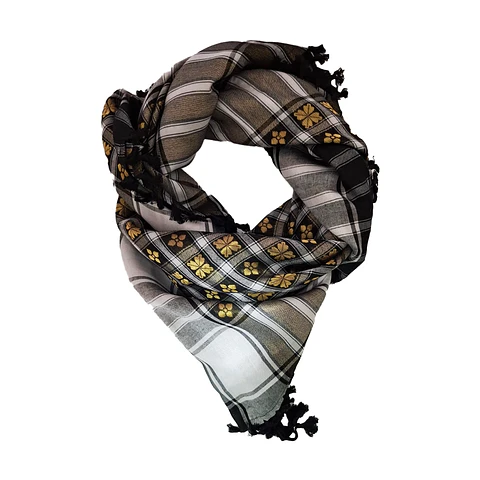 Pañuelo Árabe Negro con Flores 130x130 cm