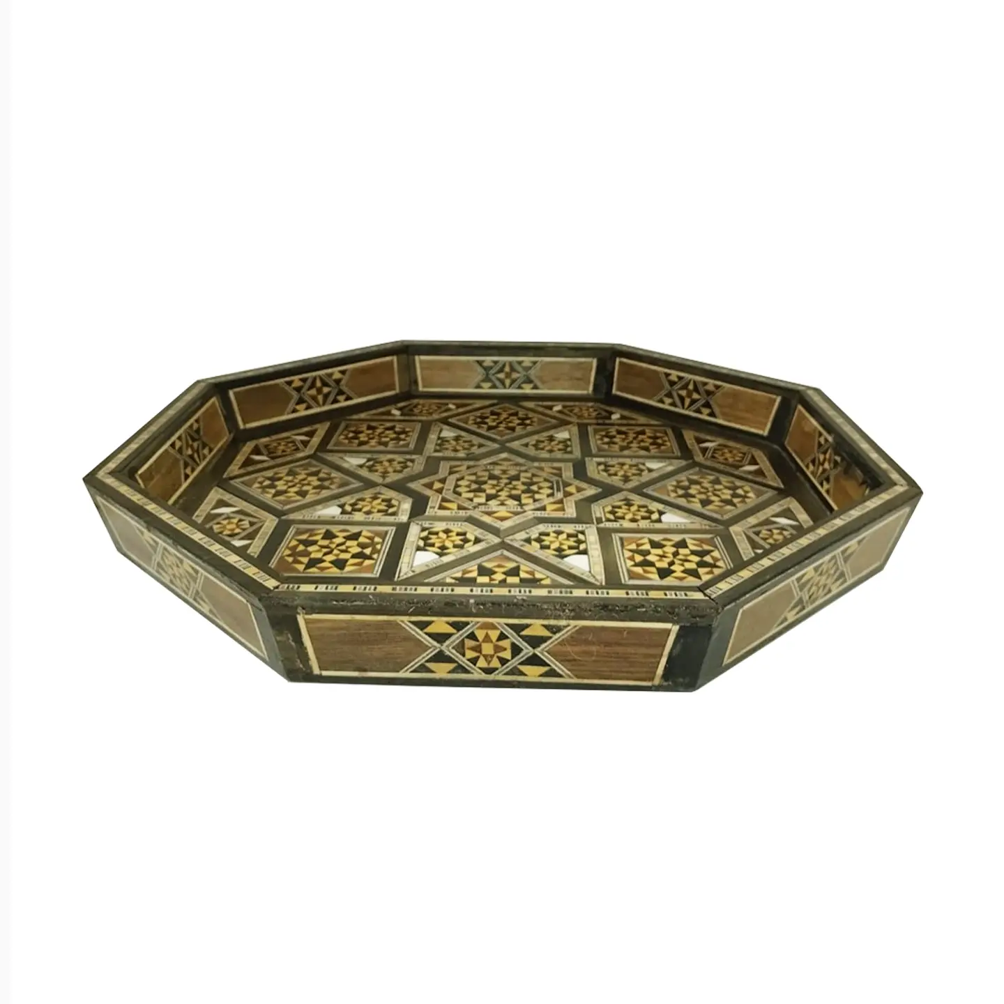 Bandeja hexagonal mosaico y nácar 31 cm 2