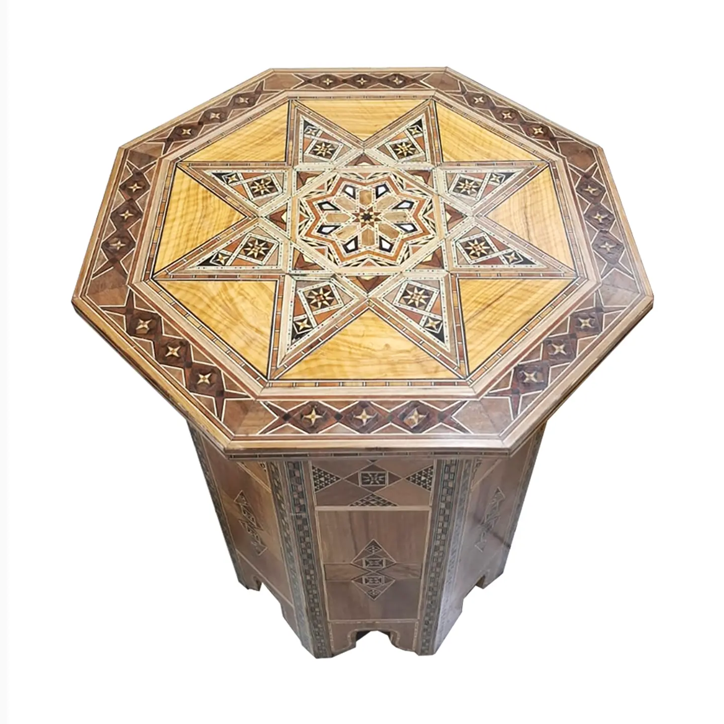 Mesa Lateral de Marquetería y Nácar – 62 cm 2