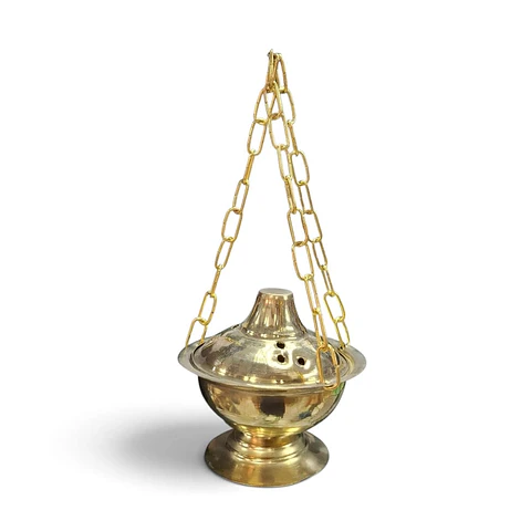 Incensario de Bronce con Cadena – 10 cm