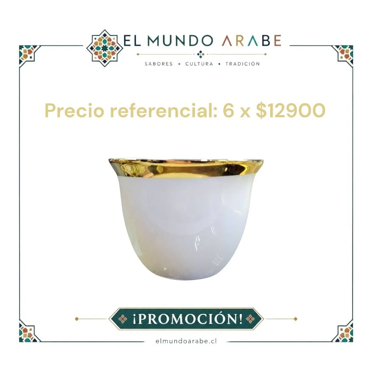 Promoción Café árabe + 6 tazas + cafetera + bandeja + dulces mammoul 4