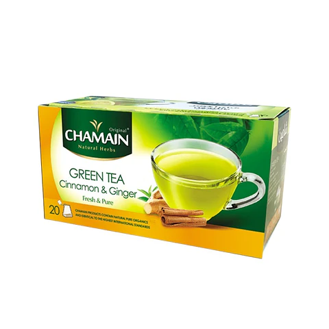 Té verde con canela y jengibre Chamain 20 bolsas 