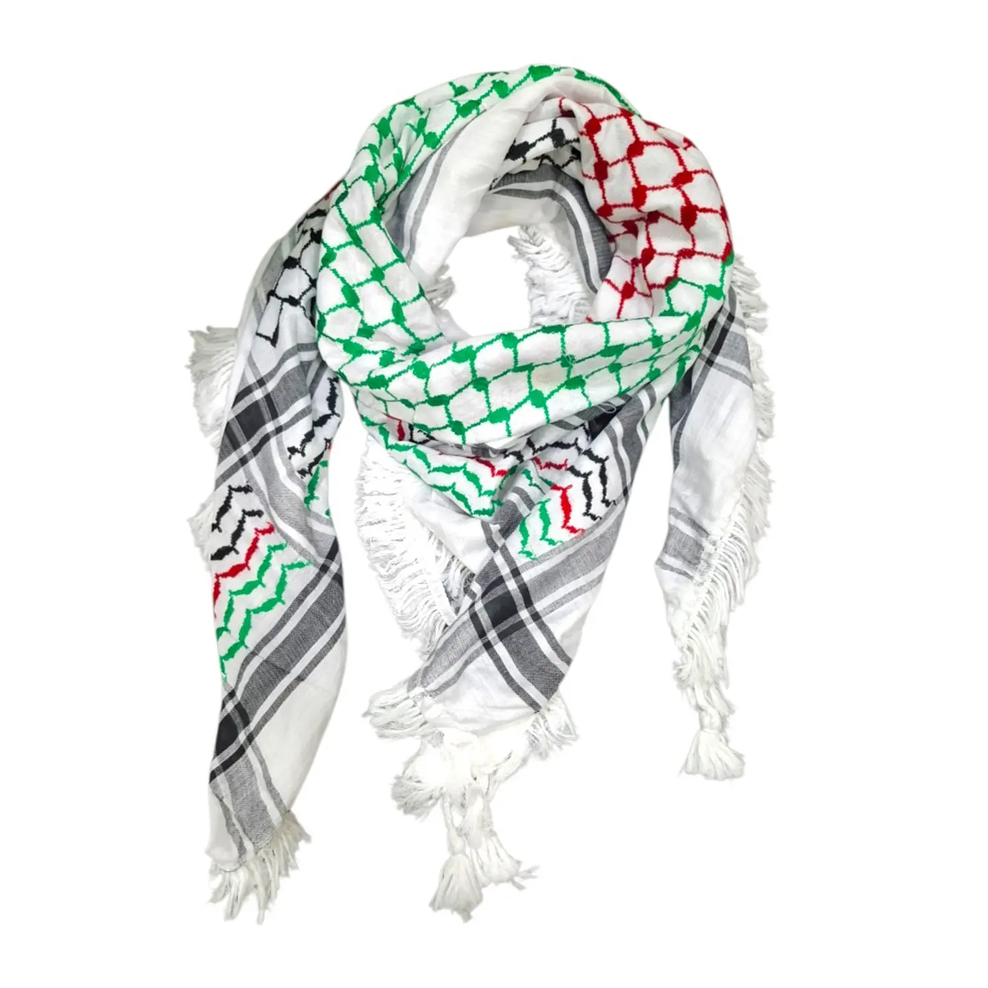 Kufiya colores bandera Palestina 130x130cm  1