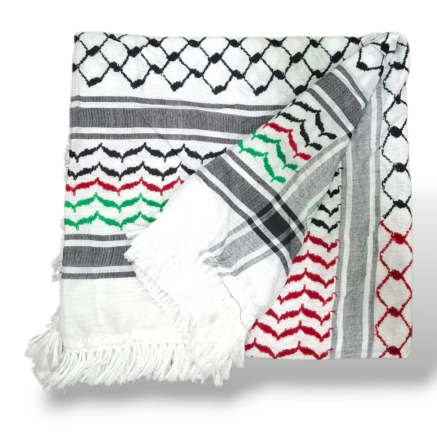 Kufiya colores bandera Palestina 130x130cm  3