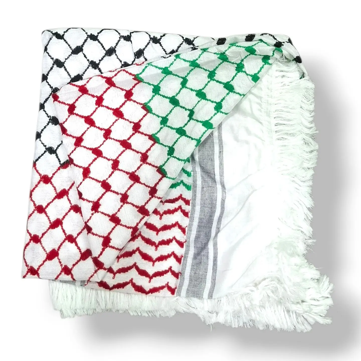 Kufiya colores bandera Palestina 130x130cm  4