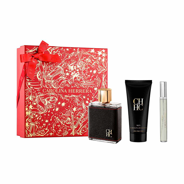 Estuche Carolina Herrera Ch Men Edt 100 Ml + Mini 10 Ml + Bálsamo 100 Ml Hombre 1