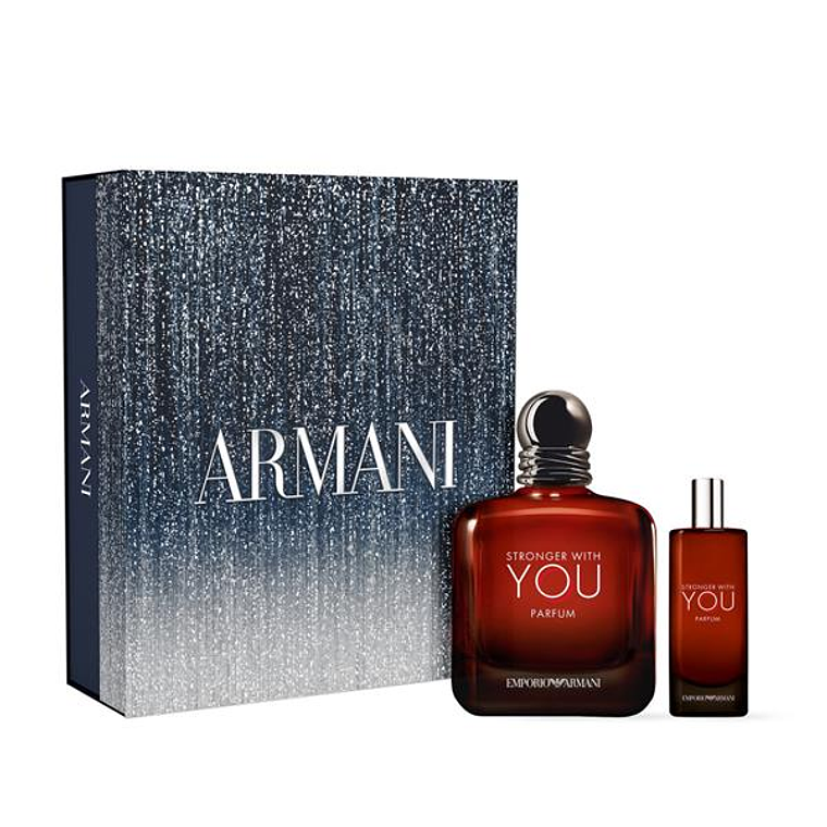 Estuche Emporio Armani Stronger With You Parfum 100 Ml + Mini 15 Ml Hombre 1