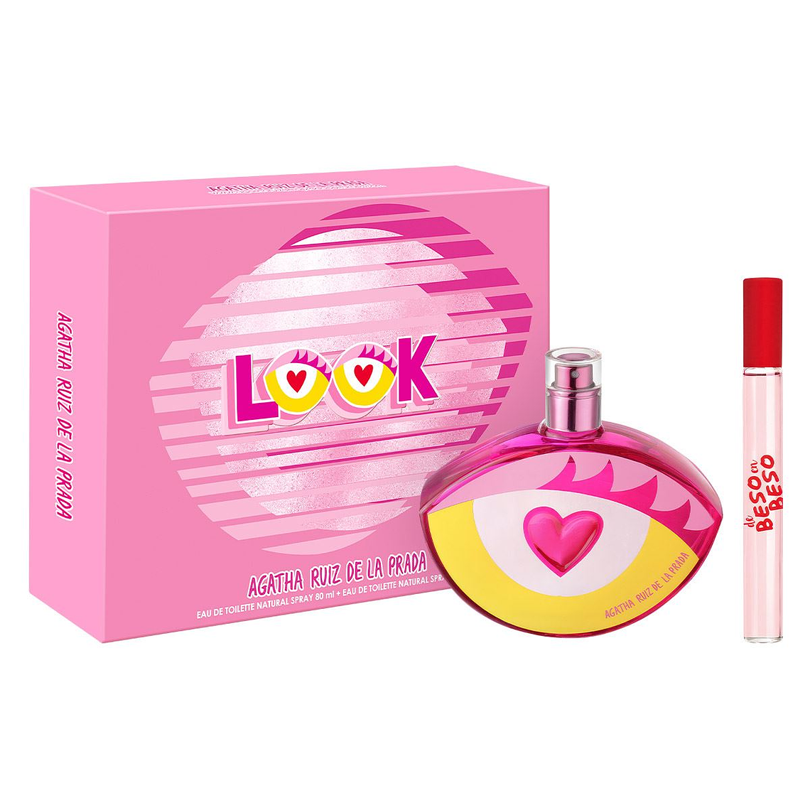 Estuche Perfume Look Agatha Ruiz De La Prada Edt 80 Ml + De Beso En Beso 10 Ml Mujer 1