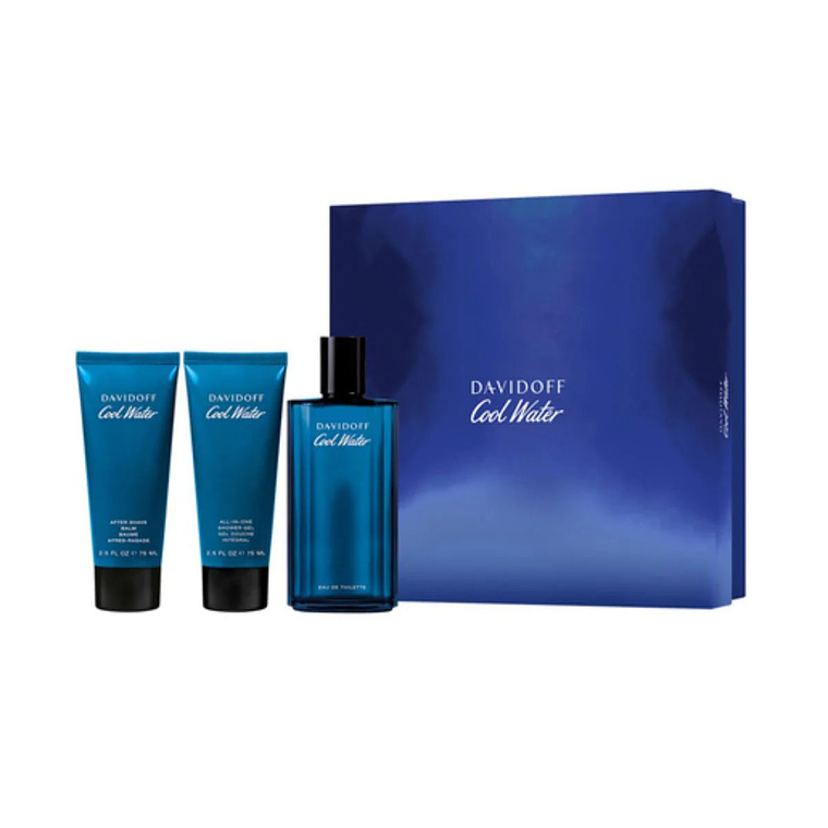 Estuche Davidoof Cool Water Men Edt 125 Ml + Shower Gel 75 Ml + After Shave 75 Ml Hombre 1