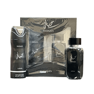 Estuche Lattafa Hayaati Edp 100 Ml + Deo Spray 200 Ml Set 2 Pcs Unisex