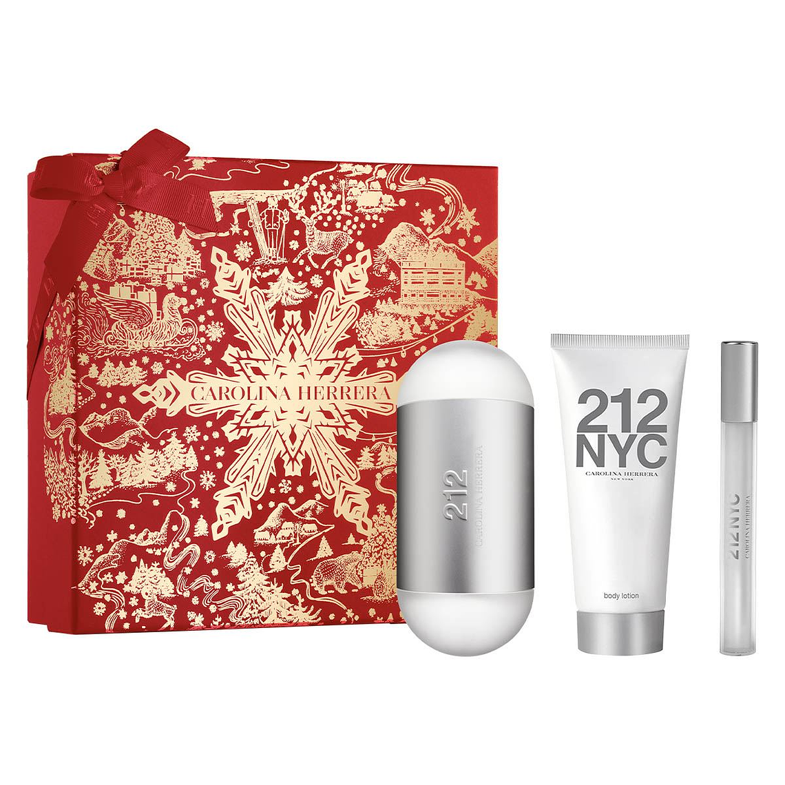 Estuche Carolina Herrera 212 EDT 100ml + Body Lotion 100ml + Mini 10ml Mujer 1