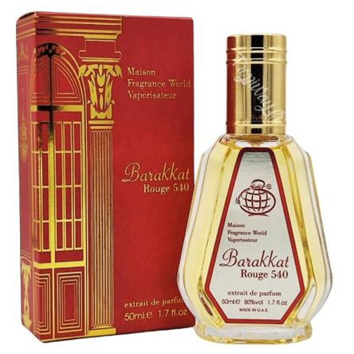Perfume Fragrance World Barakkat Rouge 540 Extrait de Parfum 50 ml Unisex - Rojo 1