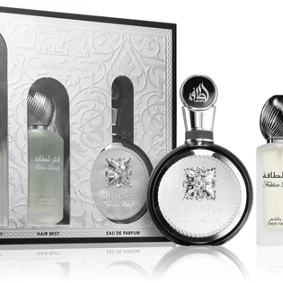 Estuche Lattafa Fakhar Men Edp 100ml + Deo 200ml + 50ml Hair Mist Hombre - Negro 1