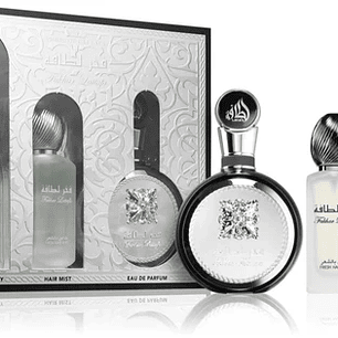Estuche Lattafa Fakhar Men Edp 100ml + Deo 200ml + 50ml Hair Mist Hombre - Negro