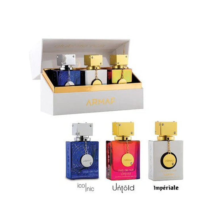 Estuche Club de Nuit Parfume A Collectors Edtition 30ml*3 (Iconic + Untold + Imperial) Hombre Y Mujer 1