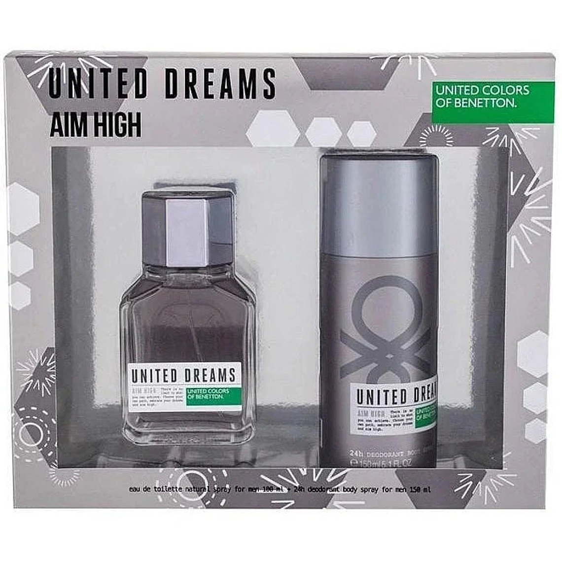 Estuche Benetton United Dreams Aim High EDT 100ml + Deo 150ml Hombre 1