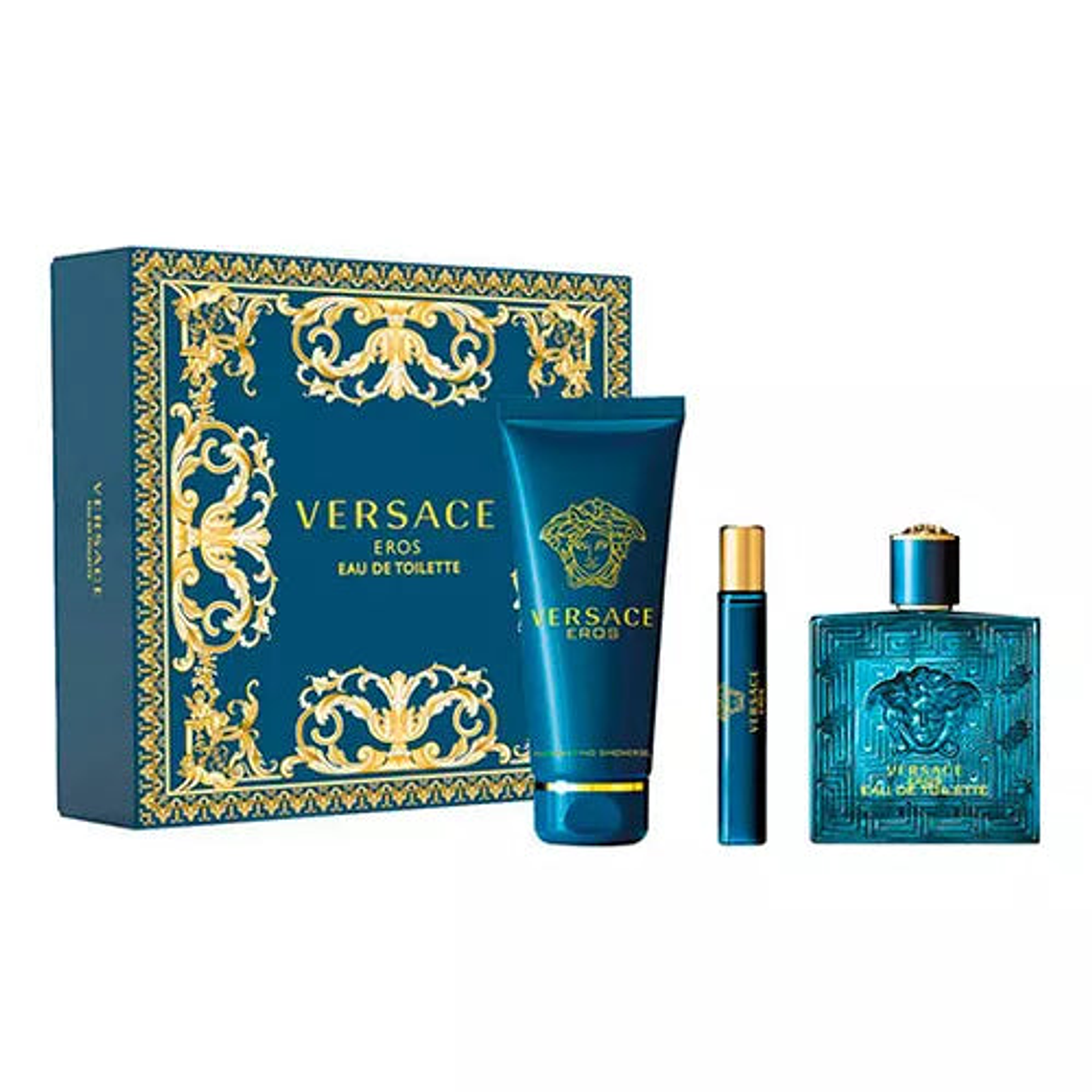 Estuche Versace Eros Edt 100ml Hombre +Gel + 10ml 1