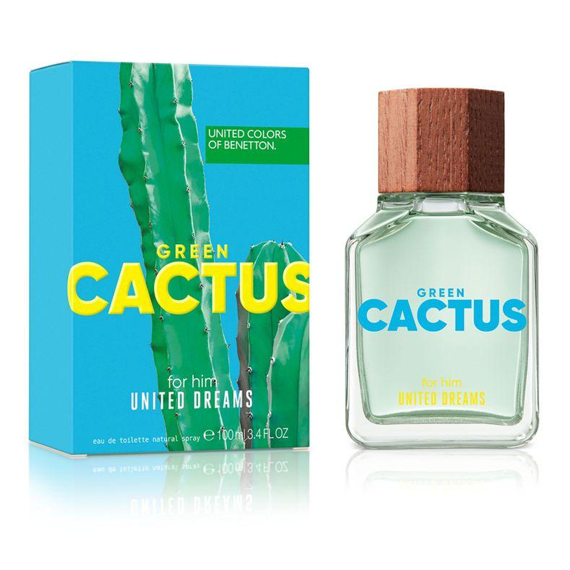 Perfume Benetton Green Cactus For Him United Dreams Edt 100 Ml Hombre 1