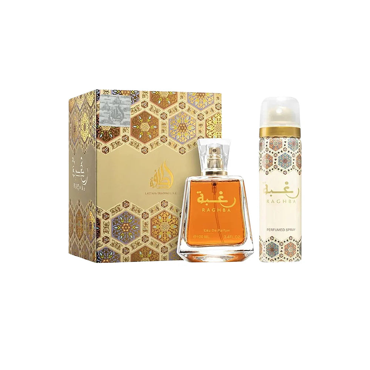 Estuche Lattafa Raghba For Her Edp 100 Ml + Deo Spray 50 Ml Mujer 1