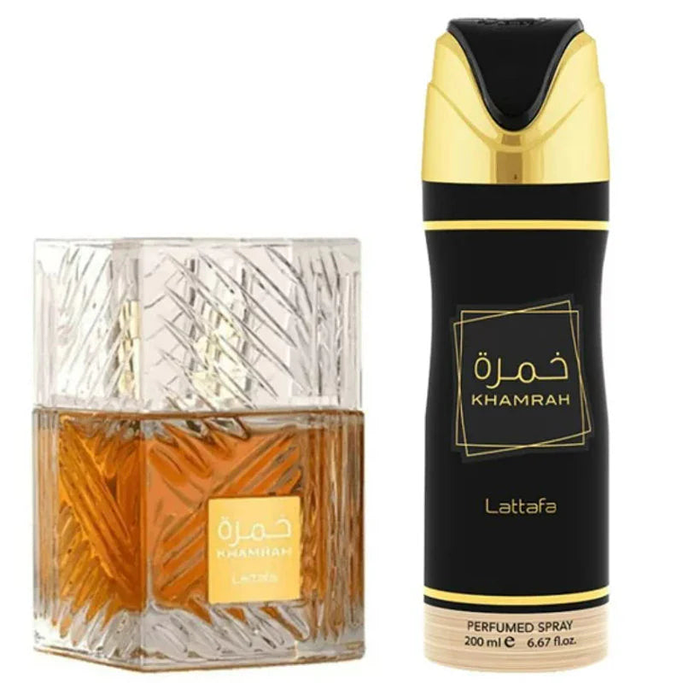Estuche Lattafa Khamrah Edp 100 Ml + Deo Spray 200 Ml (Estuche 2pcs) 1