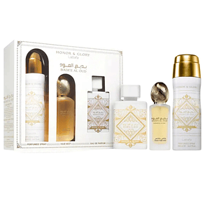 Estuche Lattafa Badee Al Oud Honor And Glory Edp 100ML+200ML Perfume Spray + 50ML Hair Mist Unisex