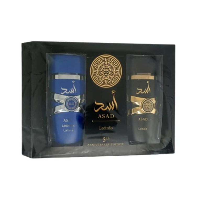 Estuche Lattafa Asad Edp 100ml + Asad Zanzibar Edp 100ml Hombre 1