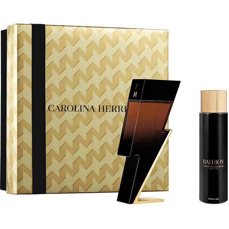 Estuche Carolina Herrera Bad Boy Elixir Edp 100 Ml + Gel De Ducha 100 Ml Hombre 1