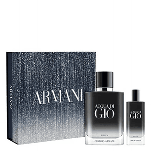 Estuche Giorgio Armani Acqua Di Dio Parfum 100 Ml + 15 Ml Recargable/Refill 2025 Hombre