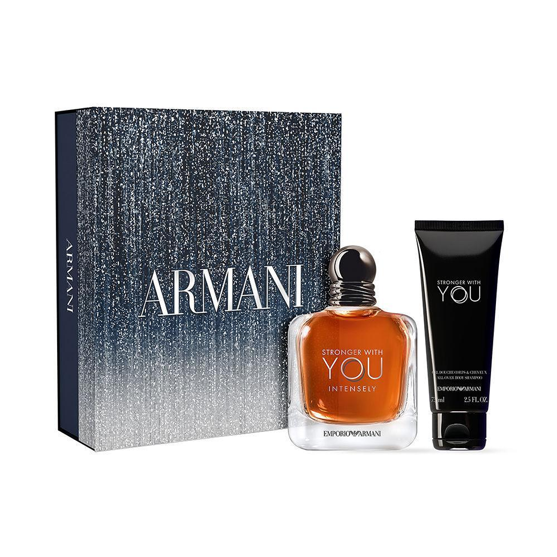 Estuche Emporio Armani Stronger With You Edp Intensely 100 Ml + Gel De Ducha 75 Ml Hombre 1