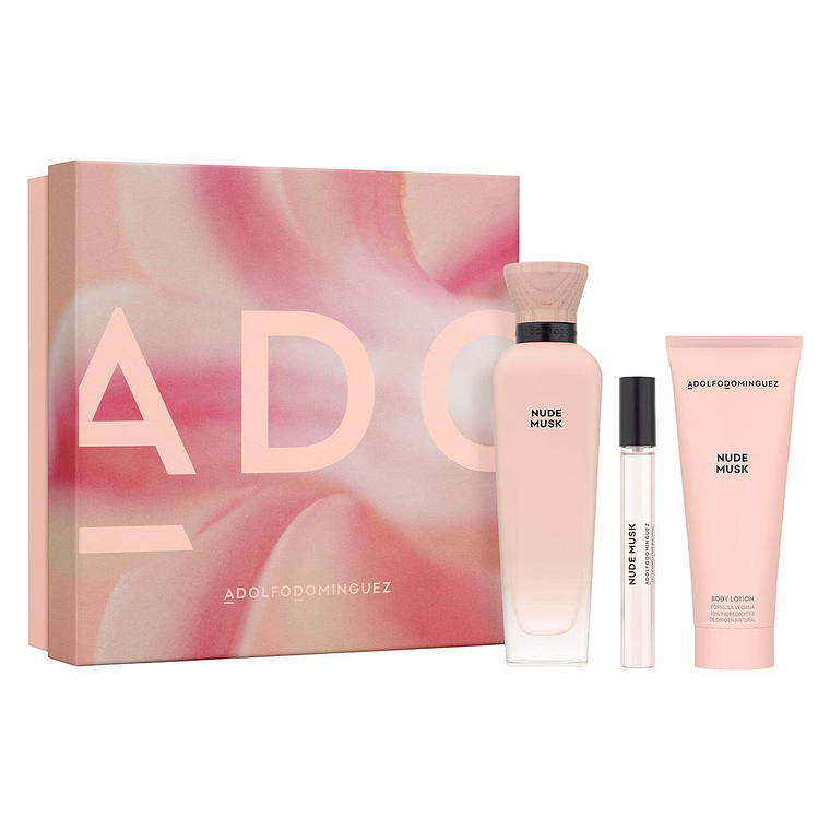 Estuche Adolfo Dominguez Nude Musk Edp 120ml + 10ml + BL 75ml Mujer 1