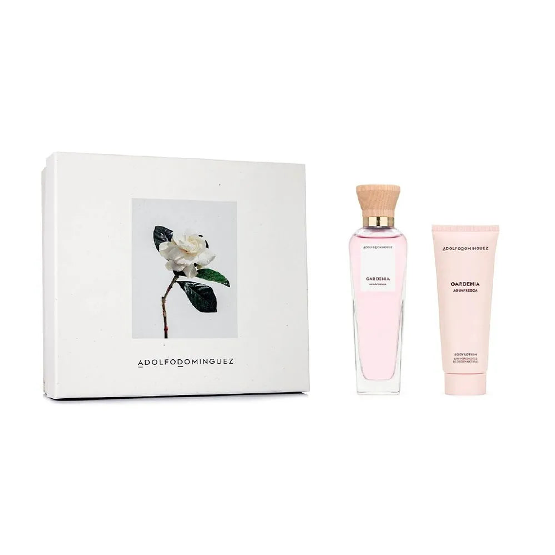 Estuche Adolfo Dominguez Agua Fresca Gardenia Edt 120 ml + Body Lotion 75 ml Mujer 1