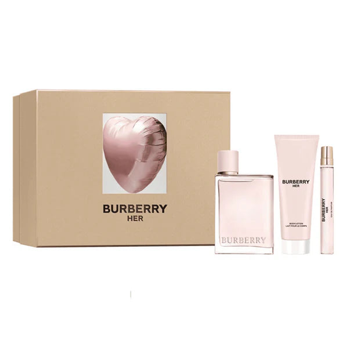 Estuche Perfume Burberry Her EDP 100 ml + Mini 10 ml + Body Lotion 75 ml Mujer 1
