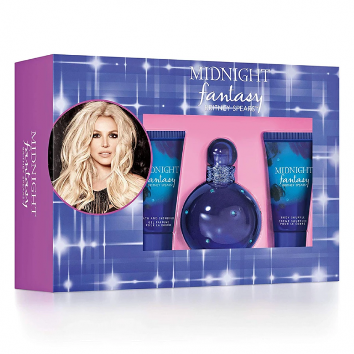 Estuche Britney Spears Midnight Fantasy Edp 100ml Mujer (3pcs Estuche) (Morado) 1