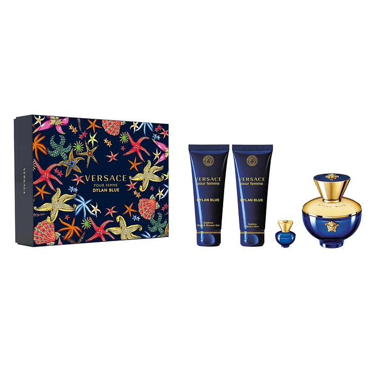 Estuche Versace Dylan Blue Woman Edp 100Ml+5Ml+Sg+Bl Mujer 1
