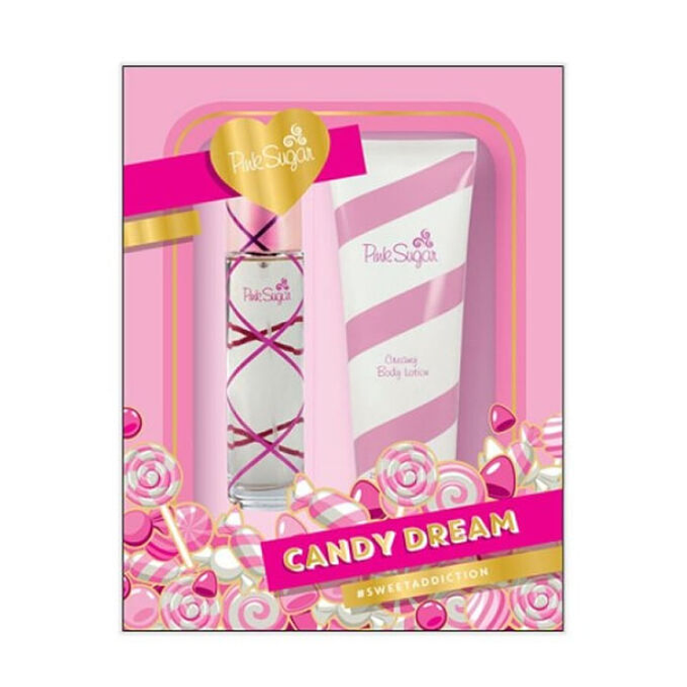 Estuche Aqualine Pink Sugar Edt 100ml + 250ml Body Locion Sweet Addiction Mujer 1