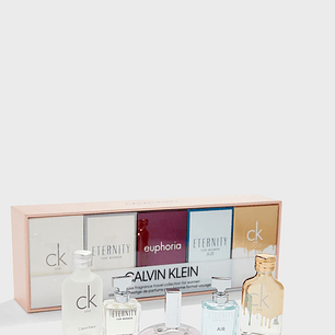 Estuche de Miniaturas 5pc Mujer (Ck one, Eternity, Euphoria, Eternity air, One gold)