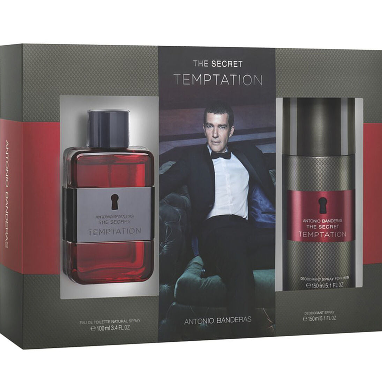 Estuche Antonio Banderas The Secret Temptation Edt 100ml+Desodorante 150ml Hombre 1
