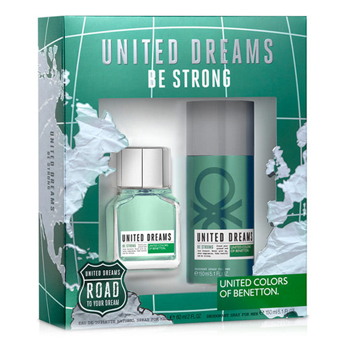Estuche Benetton Be Strong 100ml + Deo 150ml  Hombre 1