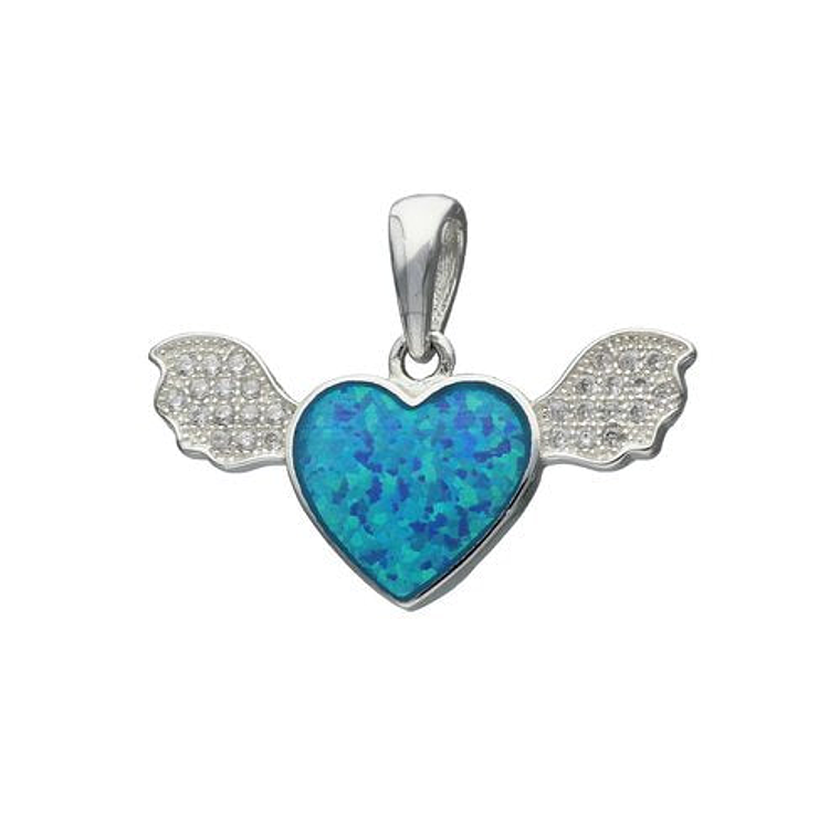 Colgante Corazón Ópalo Alas con Circones 1