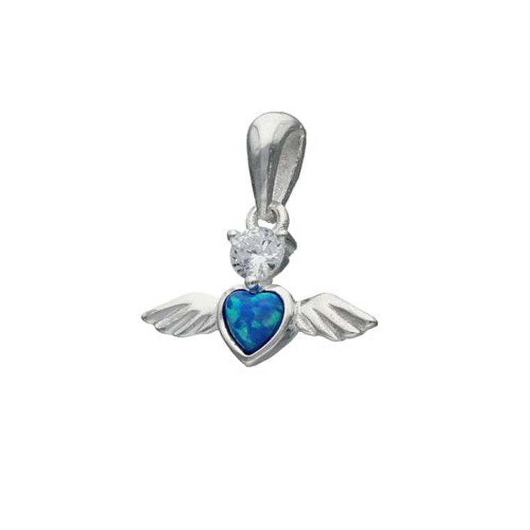 Colgante Corazones Alas Ópalo y Circón 1