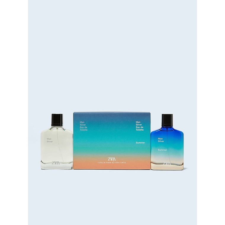 Estuche Zara Man Silver Edt 100ml + Zara Man Silver Summer Edt 100ml Hombre 1