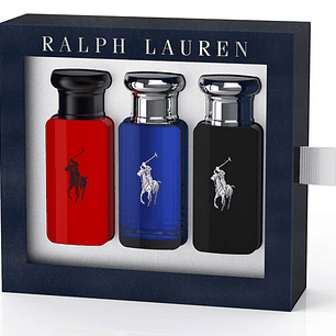 Estuche Ralph Lauren Polo Blue Edt 30ml + Polo Black Edt 30ml + Polo Red Edt 30ml (90ml) Mujer