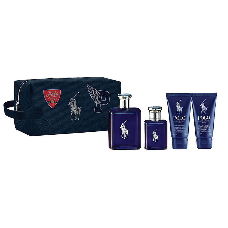 Estuche Ralph Lauren Polo Blue Edt 125ml+Edt 40ml+Gel 50ml+ After Shave 50ml Hombre 1