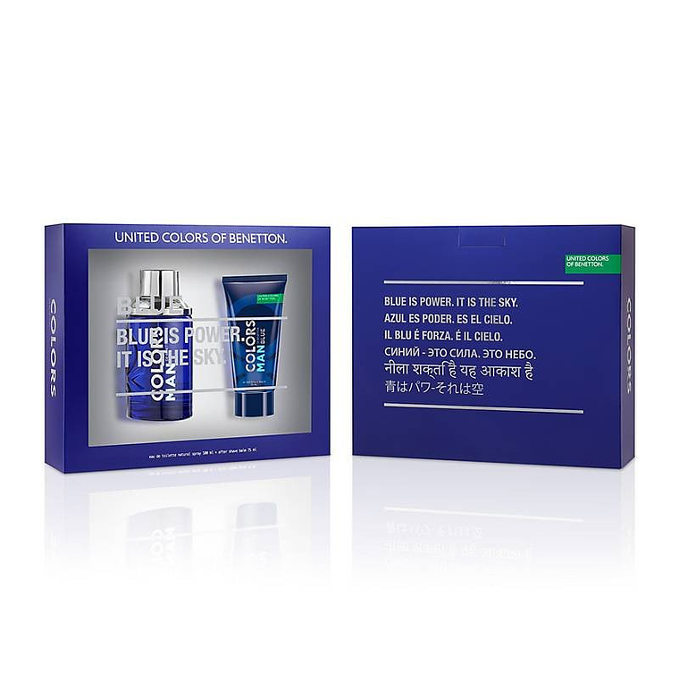 Estuche Benetton Colors Man Blue Edt 100ml + 75ml After Shave Hombre 1