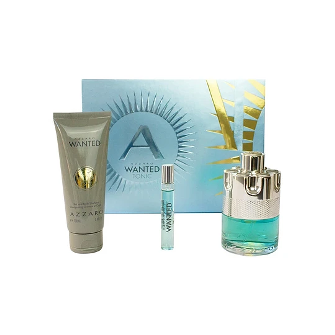 Estuche Azzaro Wanted Tonic Edt 100ml Hombre + Body Shampoo 100ml + 7.5ml perfume (3pcs) 1