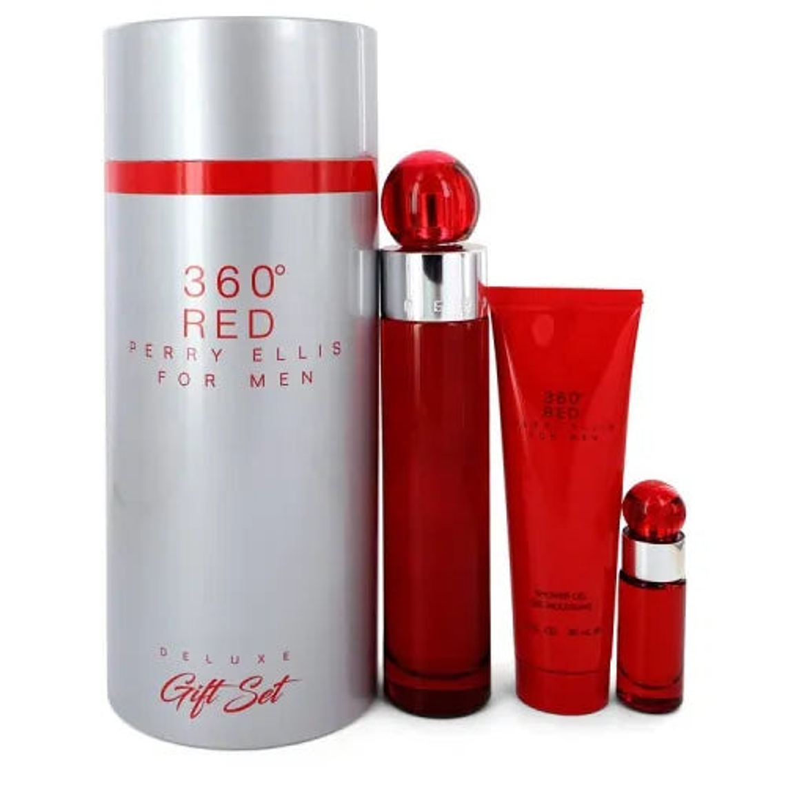 Estuche Perry Ellis 360 Red Edt 100ml + 7.5ml + 90ml Shower Gel Hombre 1
