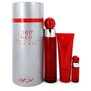 Estuche Perry Ellis 360 Red Edt 100ml + 7.5ml + 90ml Shower Gel Hombre